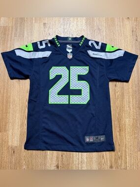 Seattle Seahawks Richard Sherman #25 Nike On Field NFL Jersey Youth Medium 10/12